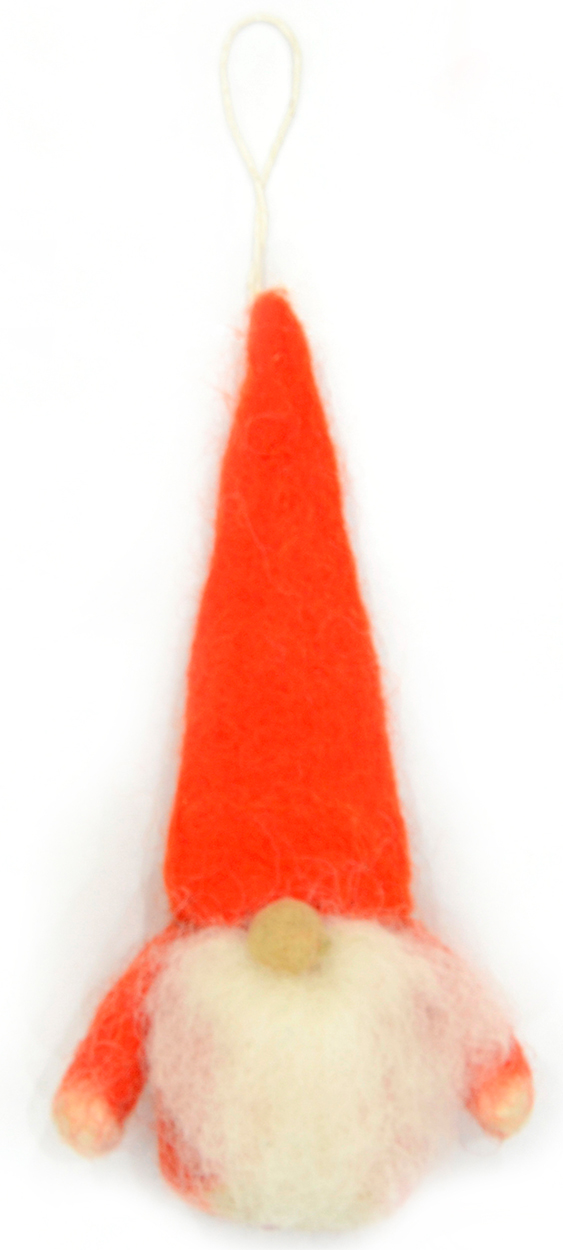 Felt Santa ornament (Orange and white )