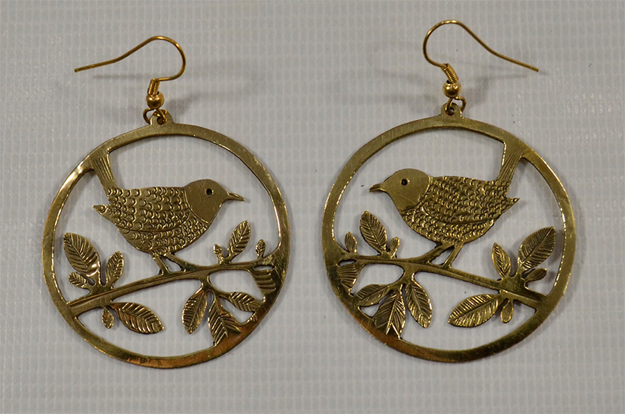 Bird Earring Brass